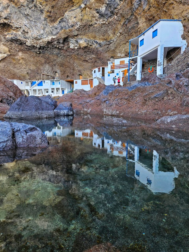 fishing village in a cave