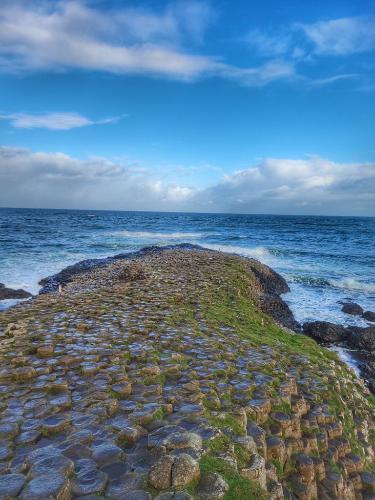 Giants Causeway stretching to sea