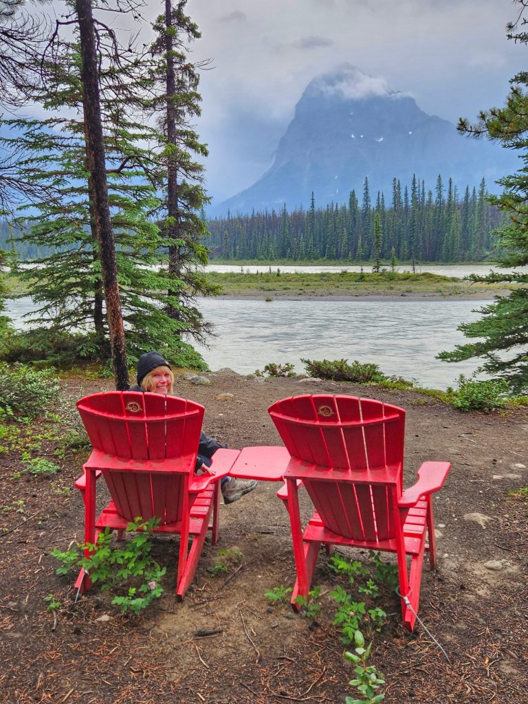 Red chairs Athabasca River