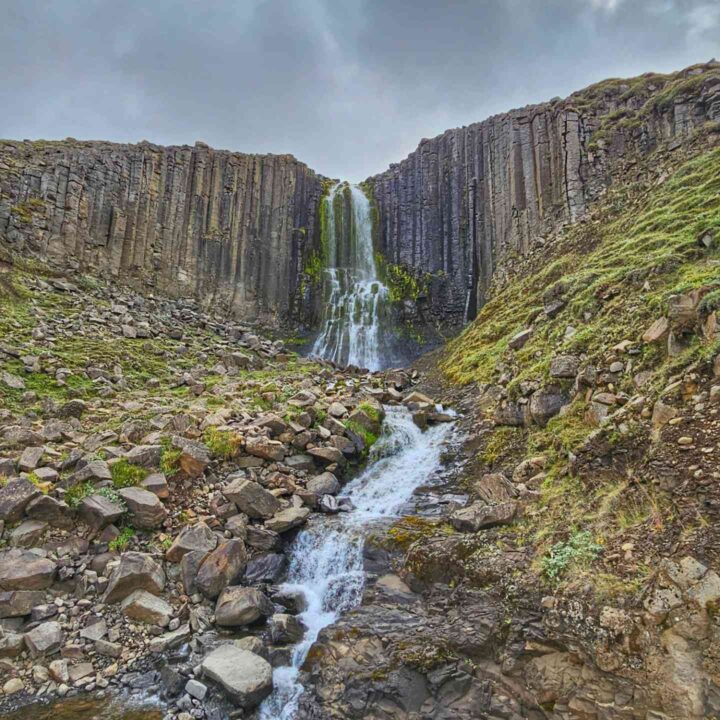 Studlafoss basalt column waterfall